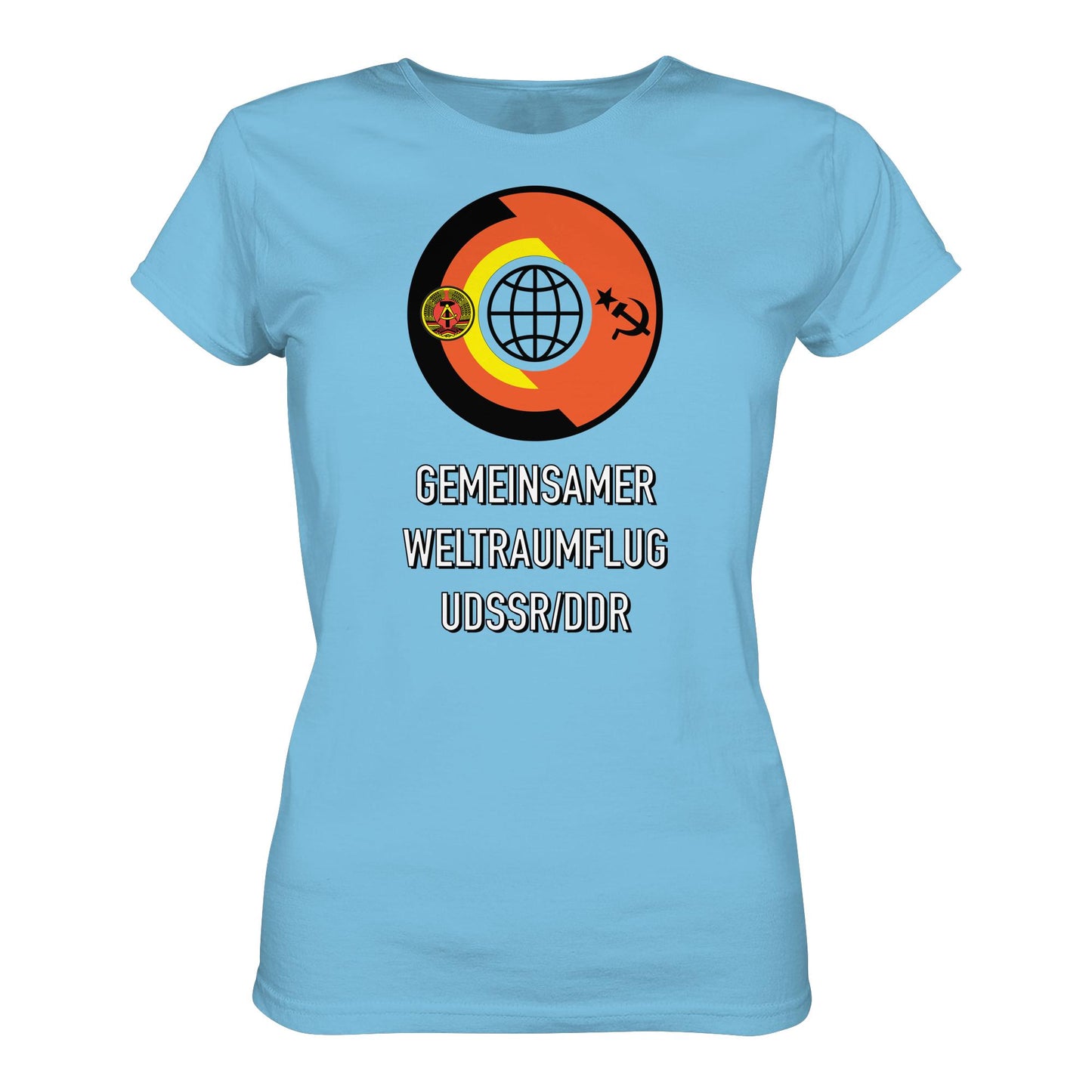 DDR Ostalgie Shirt Mädels • GEMEINSAMER WELTRAUMFLUG UDSSR-DDR (ORIGINAL WIMPEL)