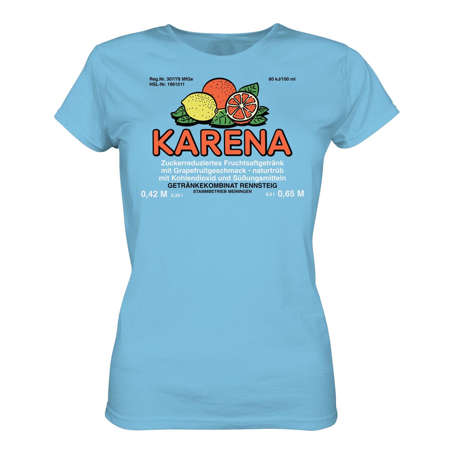 DDR Ostalgie Shirt Mädels • KARENA LIMONADE - GETRÄNKEKOMBINAT RENNSTEIG, MEININGEN