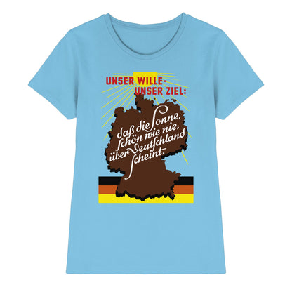 DDR Ostalgie Shirt Mädels • DASS DIE SONNE SCHÖN WIE NIE, ÜBER DEUTSCHLAND SCHEINT - ORIGINAL DDR-PLAKAT
