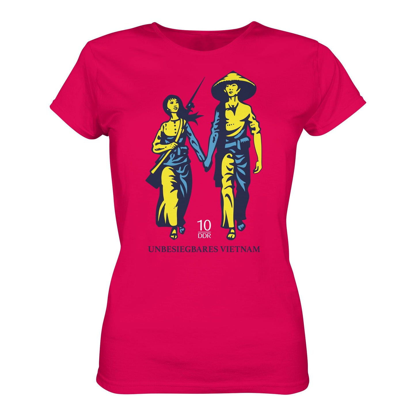 DDR Ostalgie Shirt Mädels • UNBESIEGBARES VIETNAM (ORIGINAL DDR-BRIEFMARKE)