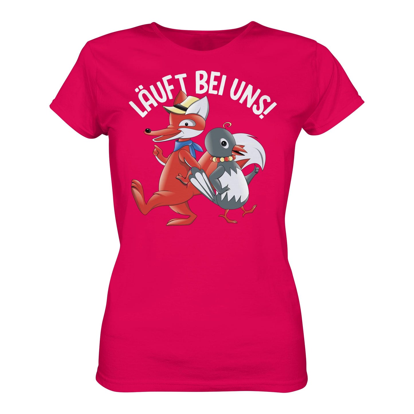 DDR Ostalgie Shirt Mädels • UNSER SANDMÄNNCHEN - HERR FUCHS & FRAU ELSTER, LÄUFT BEI UNS!