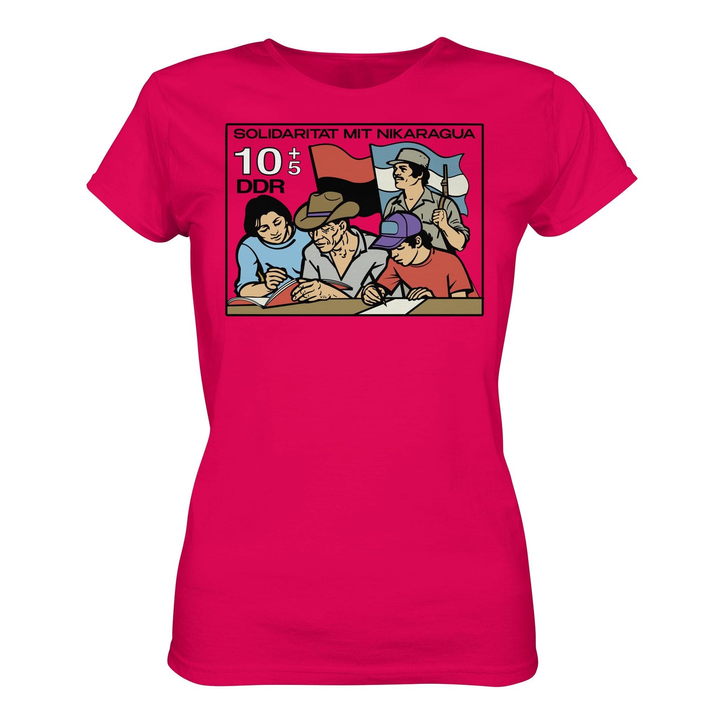 DDR Ostalgie Shirt Mädels • SOLIDARITÄT MIT NIKARAGUA (DDR-BRIEFMARKE)