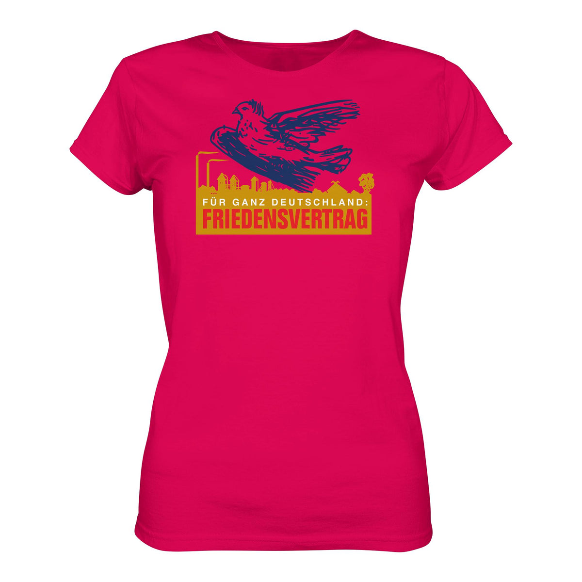 DDR Ostalgie Shirt Mädels • FRIEDENSVERTRAG FÜR GANZ DEUTSCHLAND (ORIGINAL-PIN)