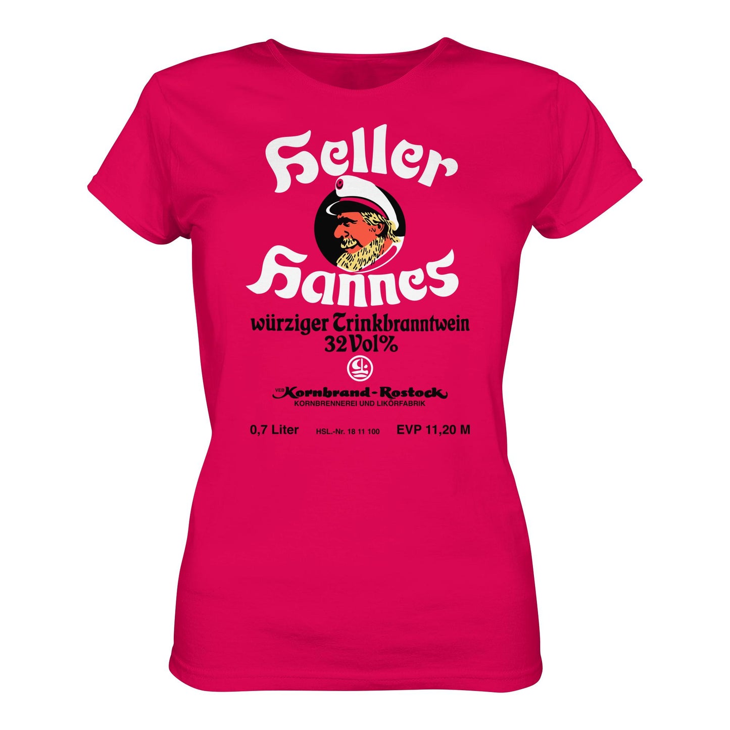 DDR Ostalgie Shirt Mädels • HELLER HANNES - TRINKBRANNTWEIN - VEB KORNBRANDT ROSTOCK