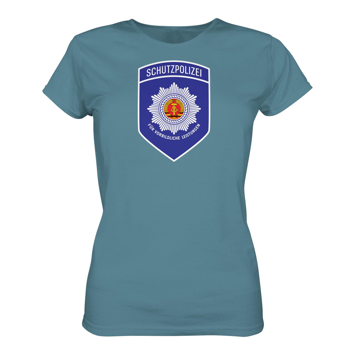 DDR Ostalgie Shirt Mädels • SCHUTZPOLIZEI - FÜR VORBILDLICHE LEISTUNGEN (ORIGINAL-AUFNÄHER)