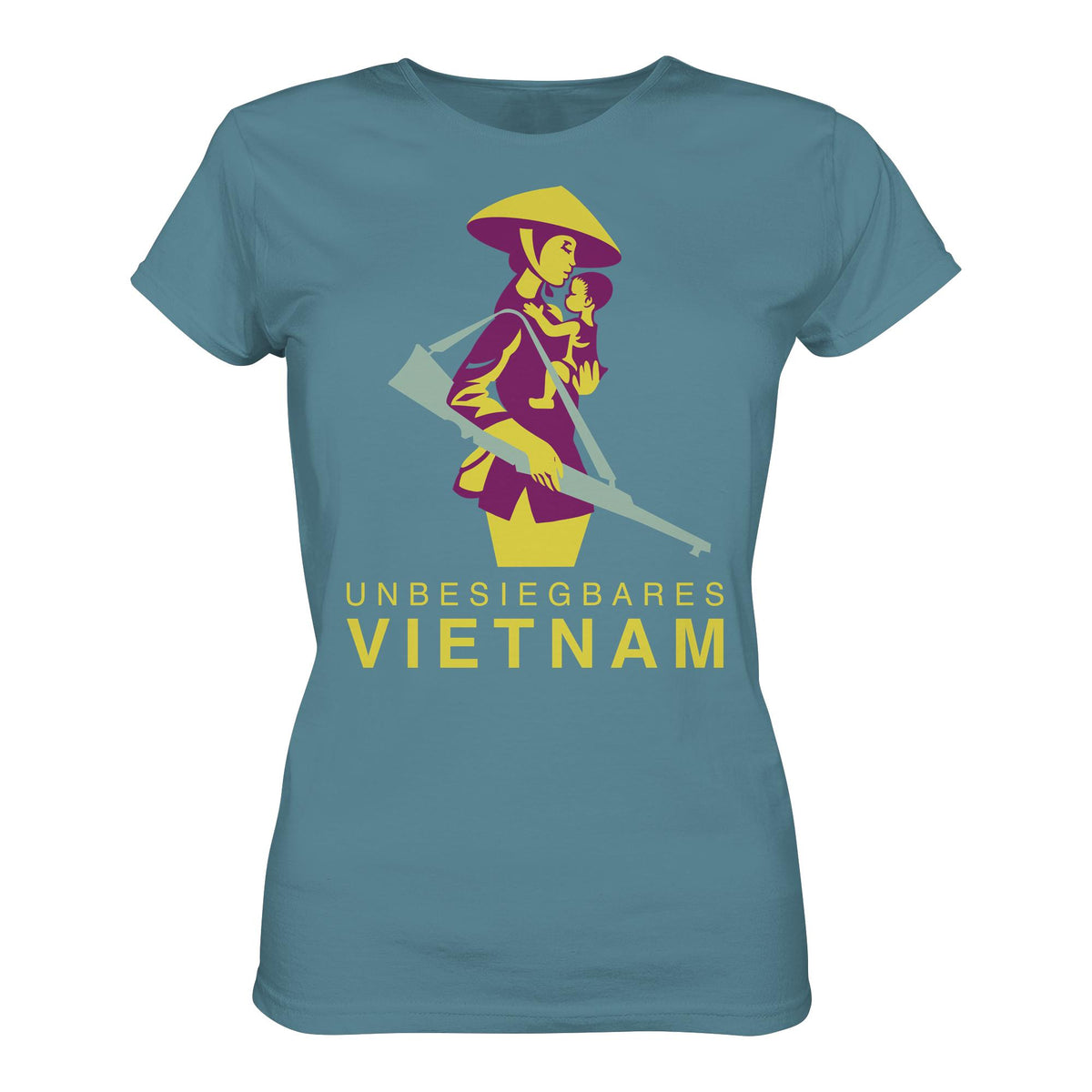 DDR Ostalgie Shirt Mädels • UNBESIEGBARES VIETNAM (DDR-BRIEFMARKE)