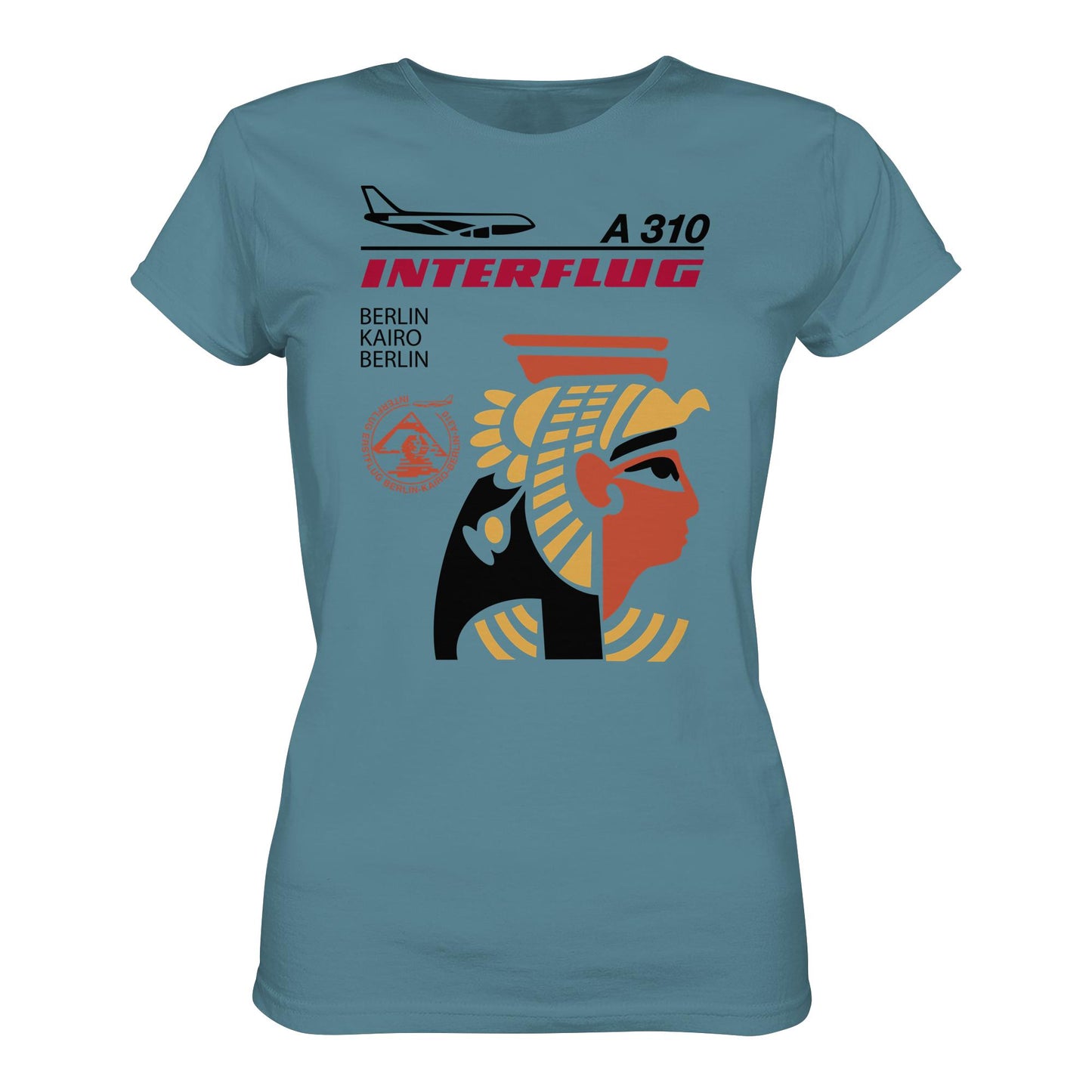 DDR Ostalgie Shirt Mädels • INTERFLUG BERLIN - KAIRO (ORIGINAL SONDERSTEMPEL)