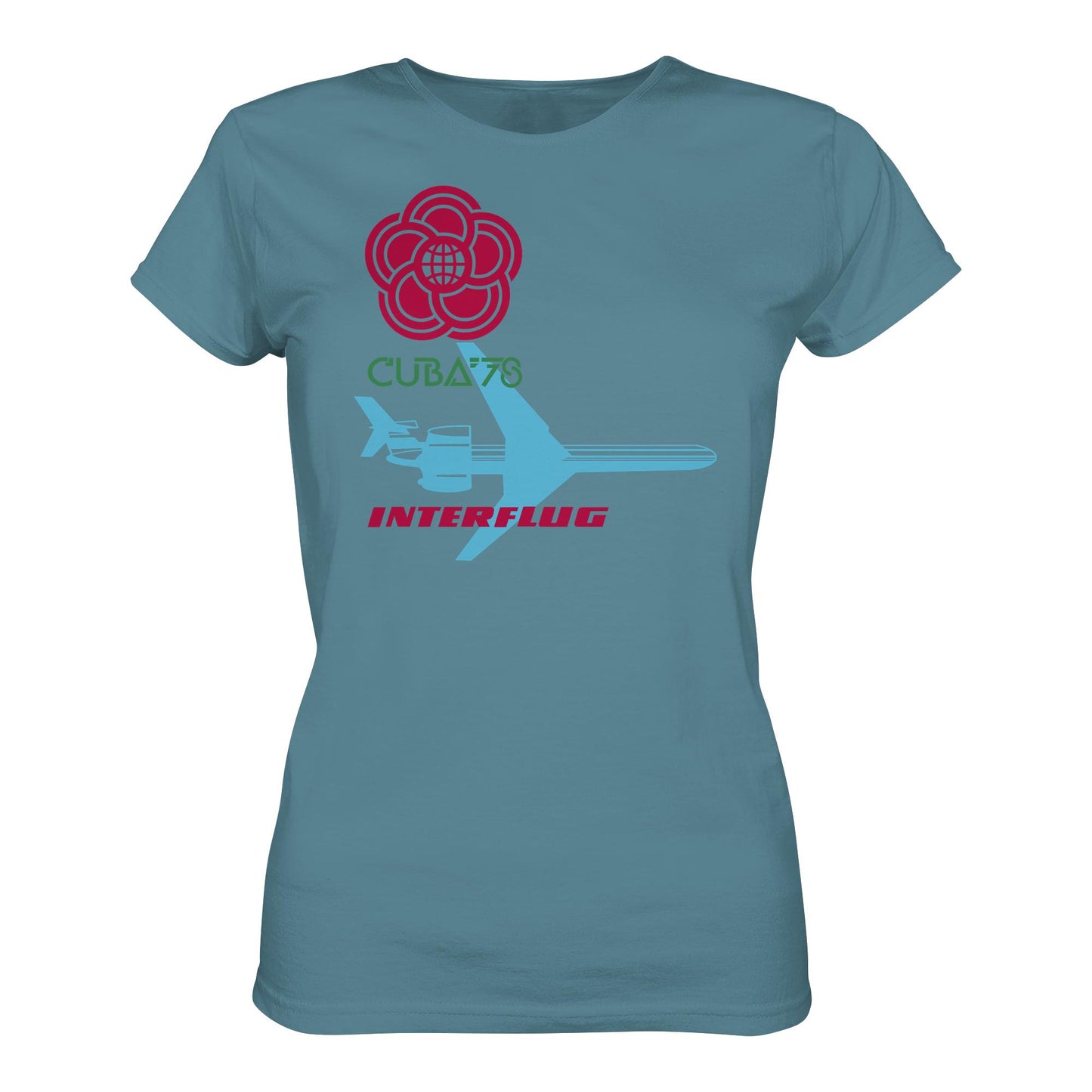 DDR Ostalgie Shirt Mädels • INTERFLUG BERLIN - CUBA WELTFESTSPIELE 1978 (ORIGINAL SONDERSTEMPEL)