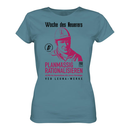 DDR Ostalgie Shirt Mädels • LEUNA - PLANMÄSSIG RATIONALISIEREN (DDR-ORIGINAL-PLAKAT)