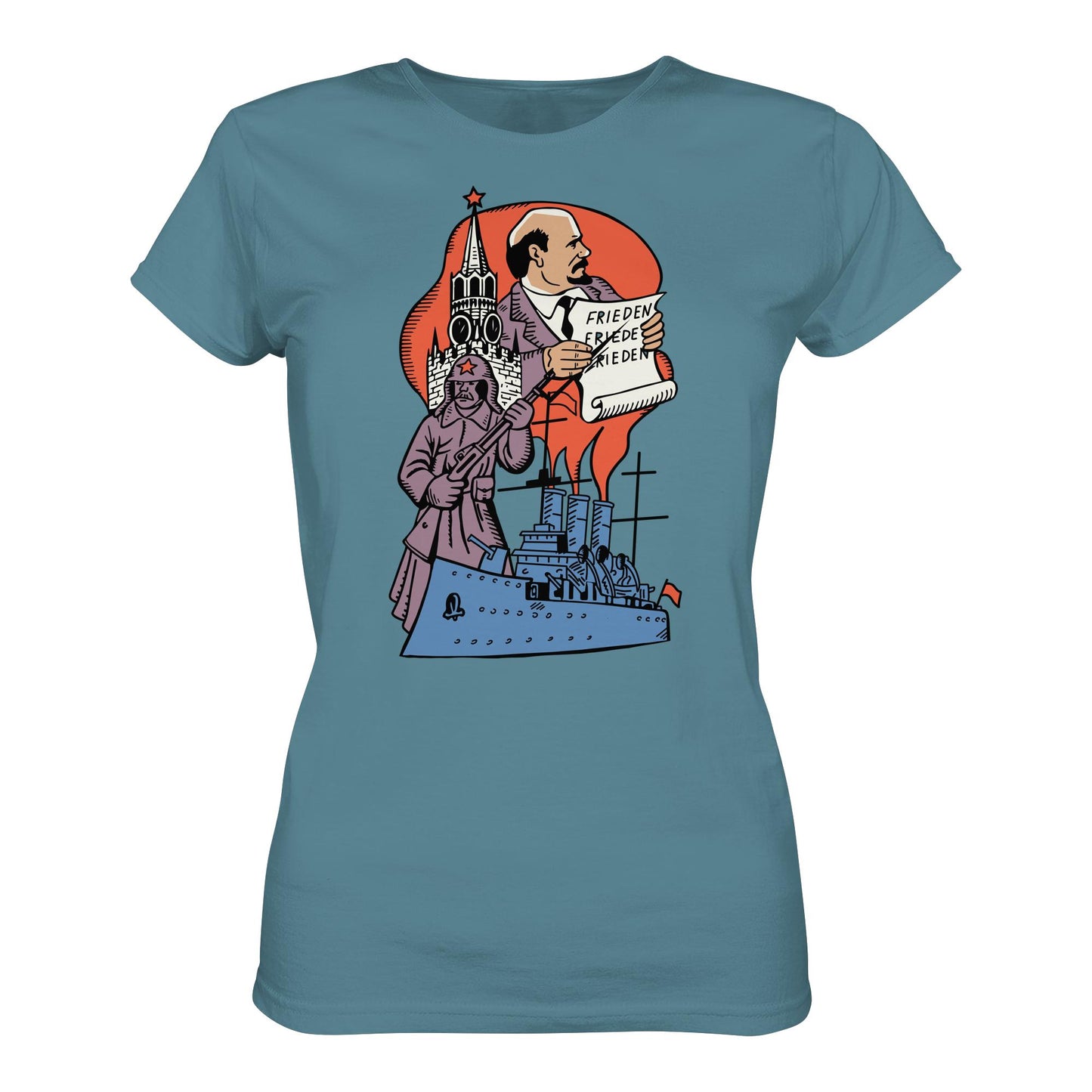 DDR Ostalgie Shirt Mädels • JAHRESTAG OKTOBERREVOLUTION 1917 (ORIGINAL POSTSTEMPEL)