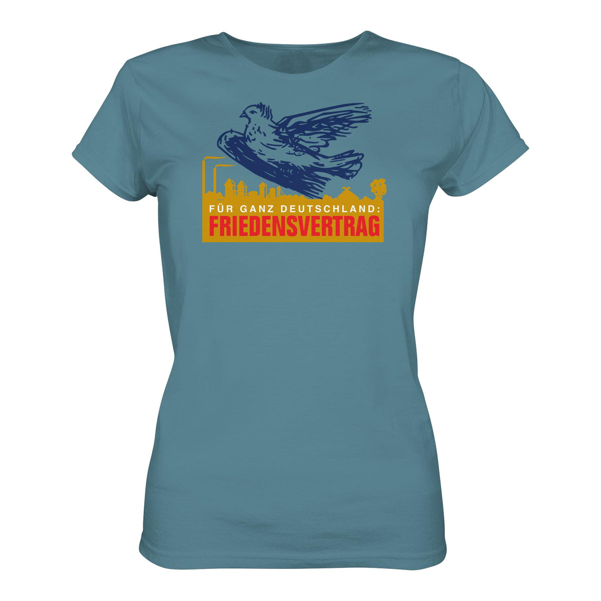DDR Ostalgie Shirt Mädels • FRIEDENSVERTRAG FÜR GANZ DEUTSCHLAND (ORIGINAL-PIN)