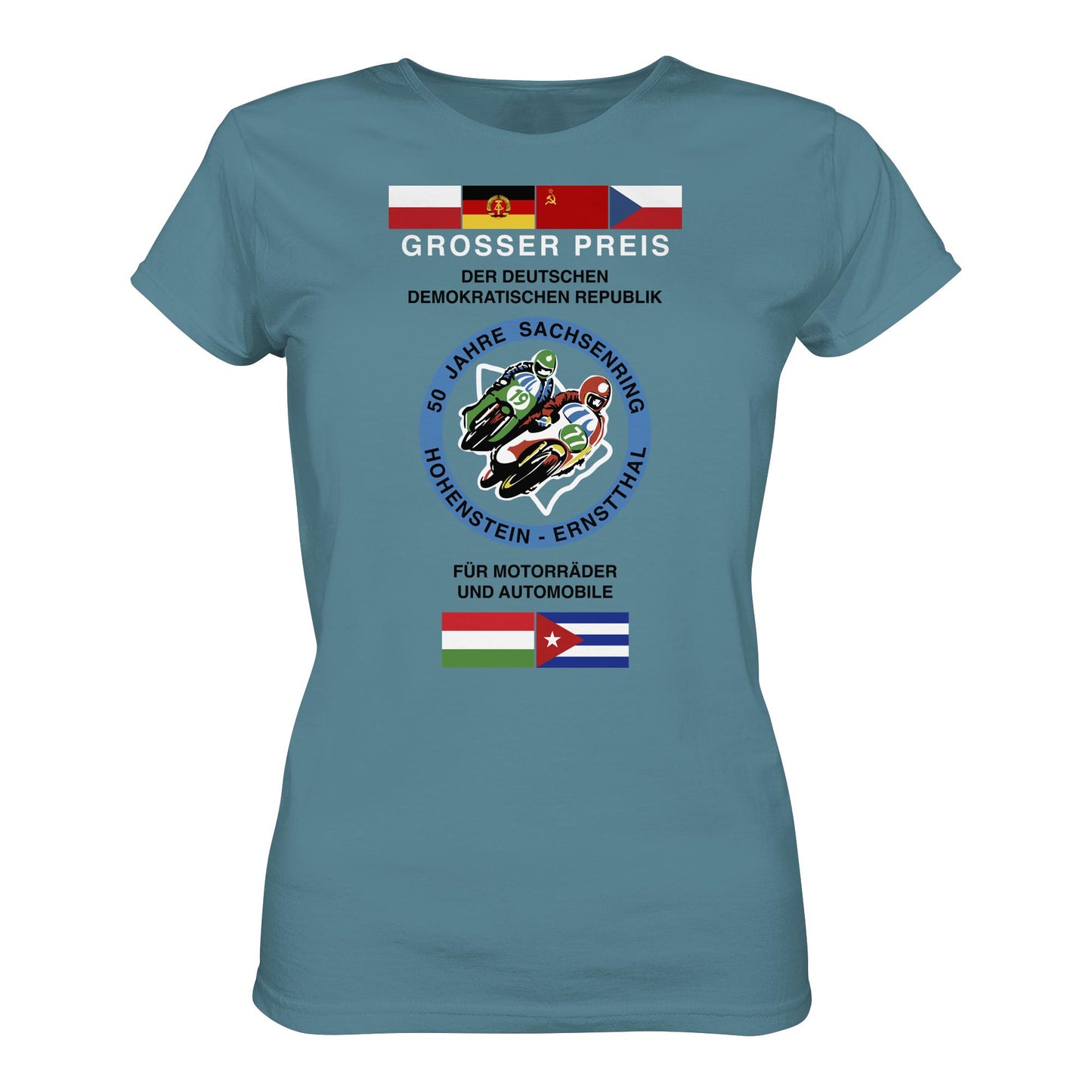 DDR Ostalgie Shirt Mädels • 50 JAHRE SACHSENRING - GROSSER PREIS DER DDR 1977