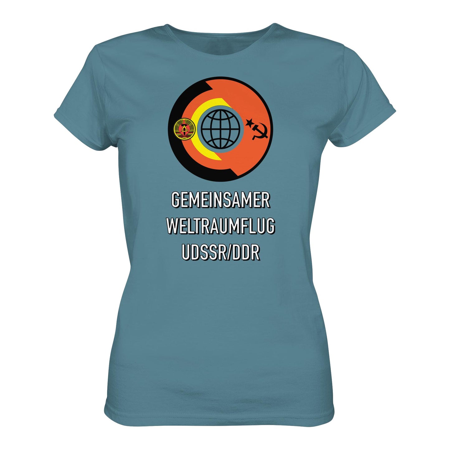 DDR Ostalgie Shirt Mädels • GEMEINSAMER WELTRAUMFLUG UDSSR-DDR (ORIGINAL WIMPEL)