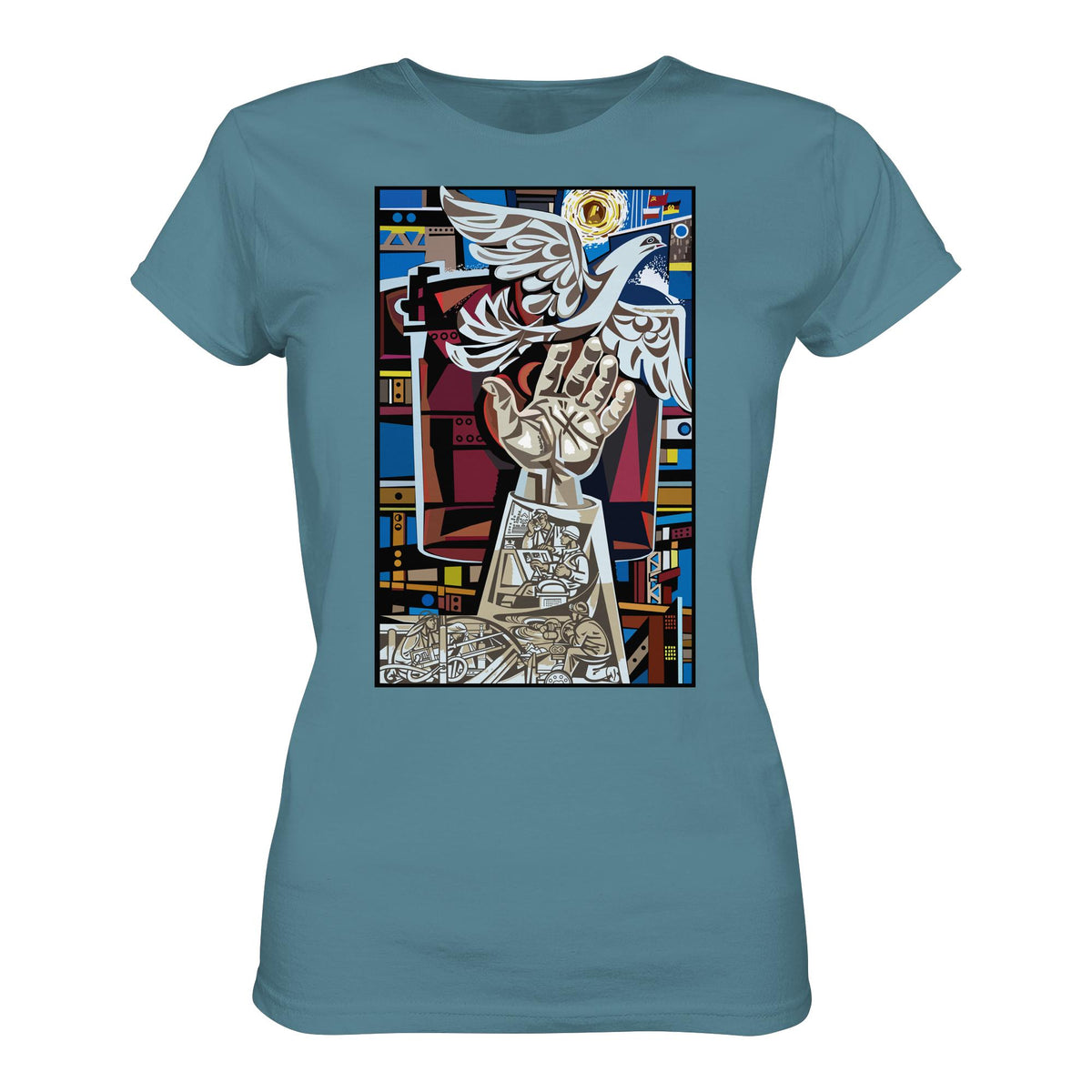 DDR Ostalgie Shirt Mädels • WALTER WOMACKA - MOSAIK MAGISTRALE EISENHÜTTENSTADT (1965)