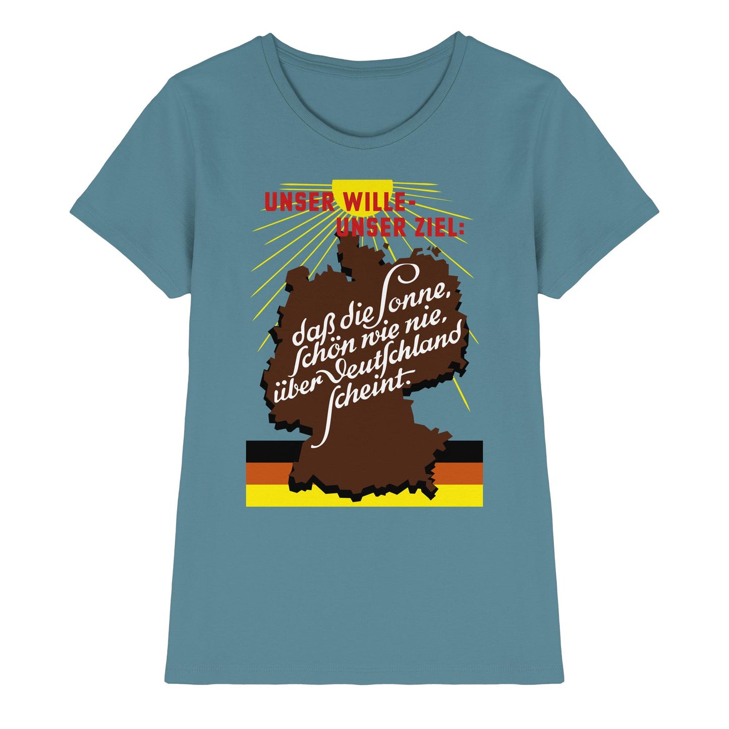 DDR Ostalgie Shirt Mädels • DASS DIE SONNE SCHÖN WIE NIE, ÜBER DEUTSCHLAND SCHEINT - ORIGINAL DDR-PLAKAT