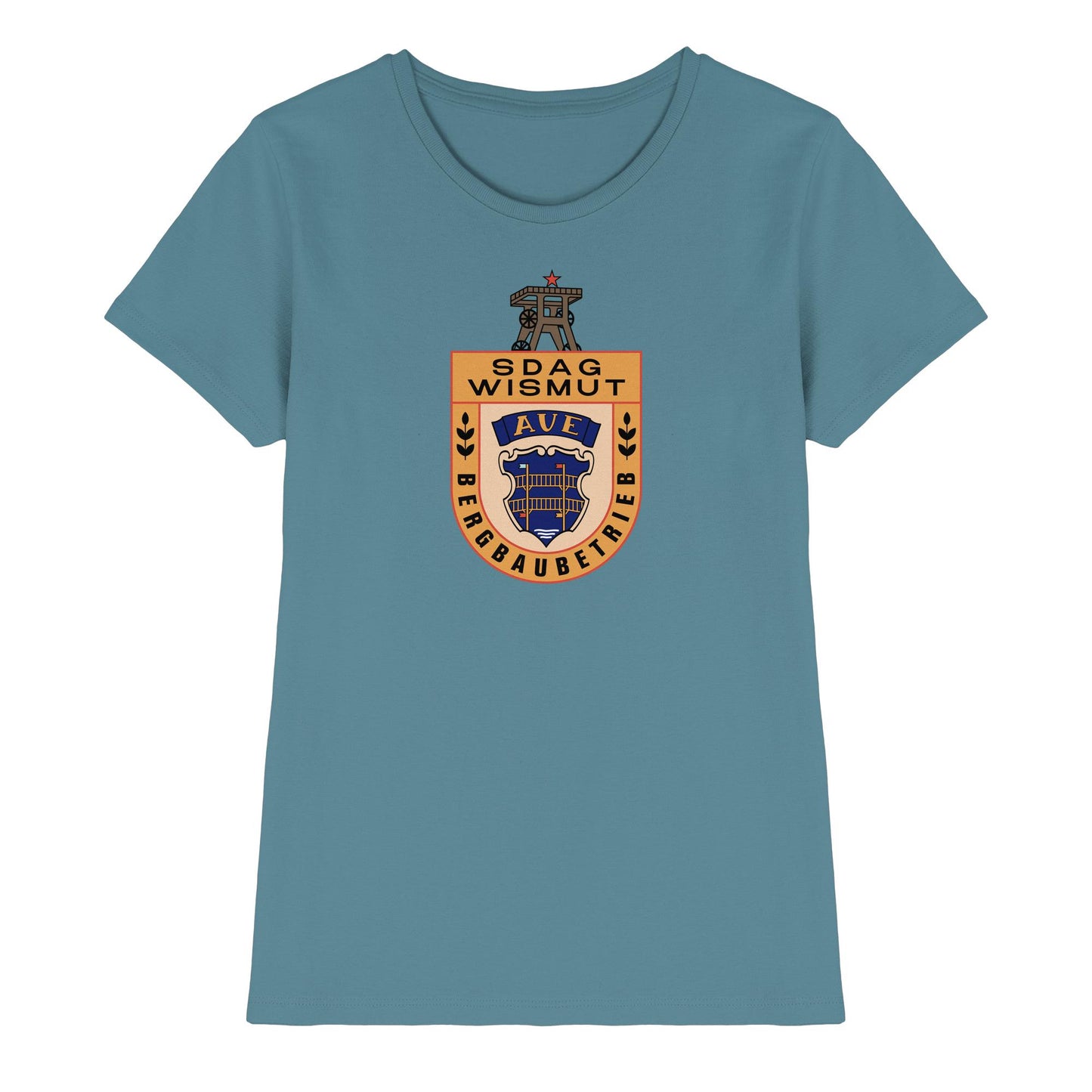 DDR Ostalgie Shirt Mädels • SDAG WISMUT AUE - ABZEICHEN