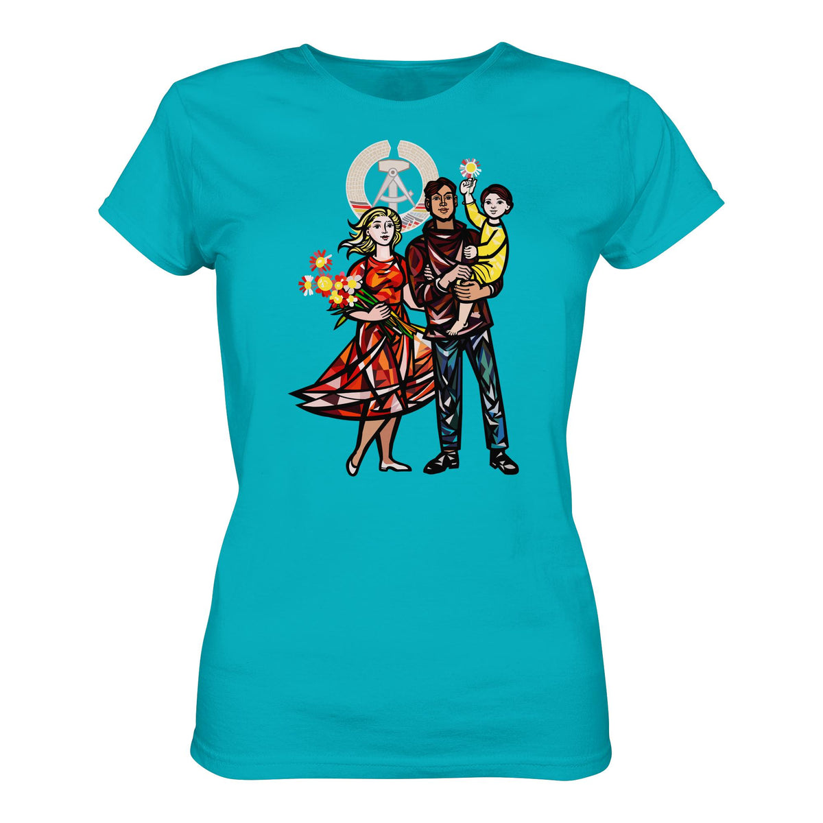 DDR Ostalgie Shirt Mädels • WALTER WOMACKA - UNSERE FAMILIE (STAATSRATSGEBÄUDE, Aus der Geschichte der Deutschen Arbeiterbewegung, 1964)