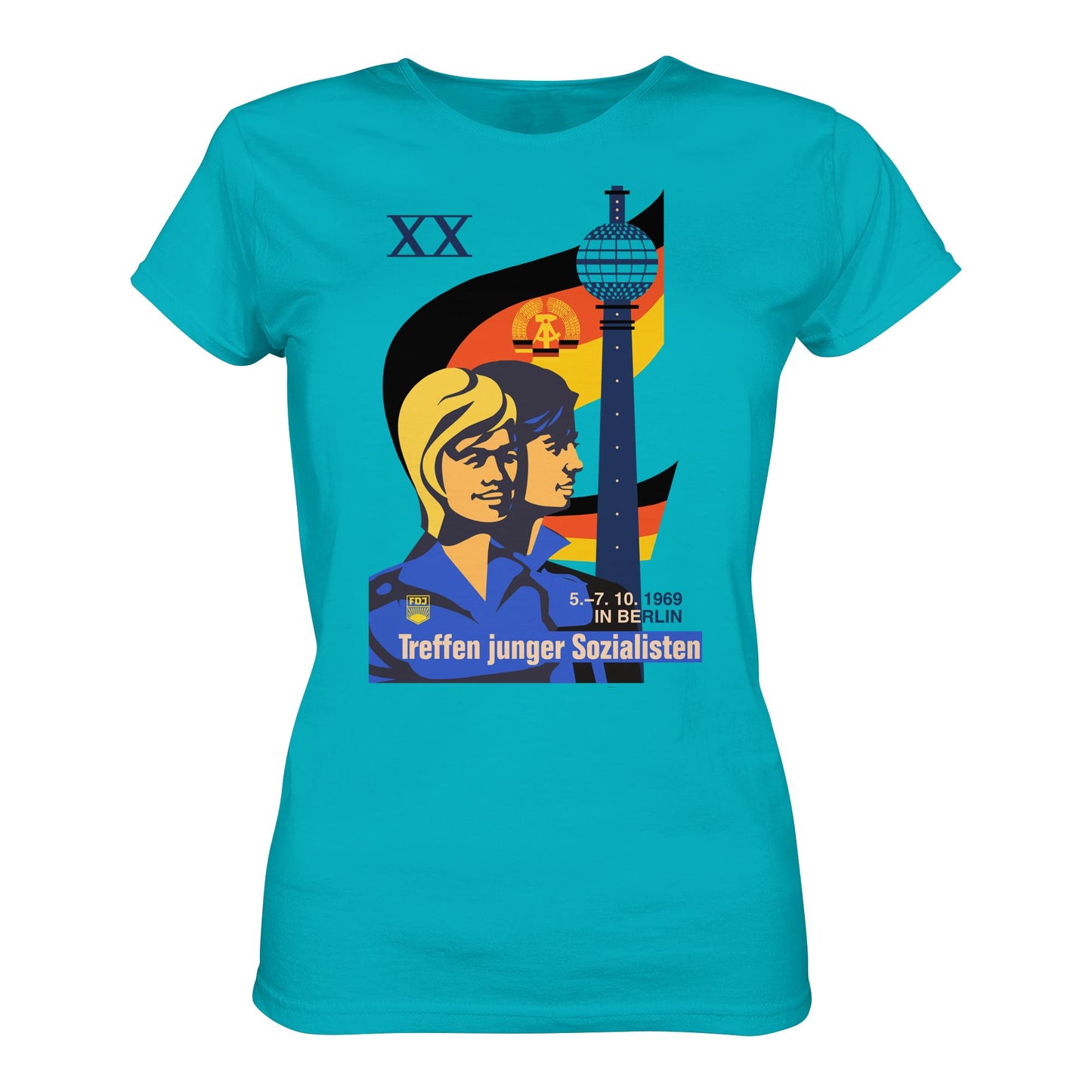 DDR Ostalgie Shirt Mädels • TREFFEN JUNGER SOZIALISTEN BERLIN 1969 (ORIGINAL PLAKAT)