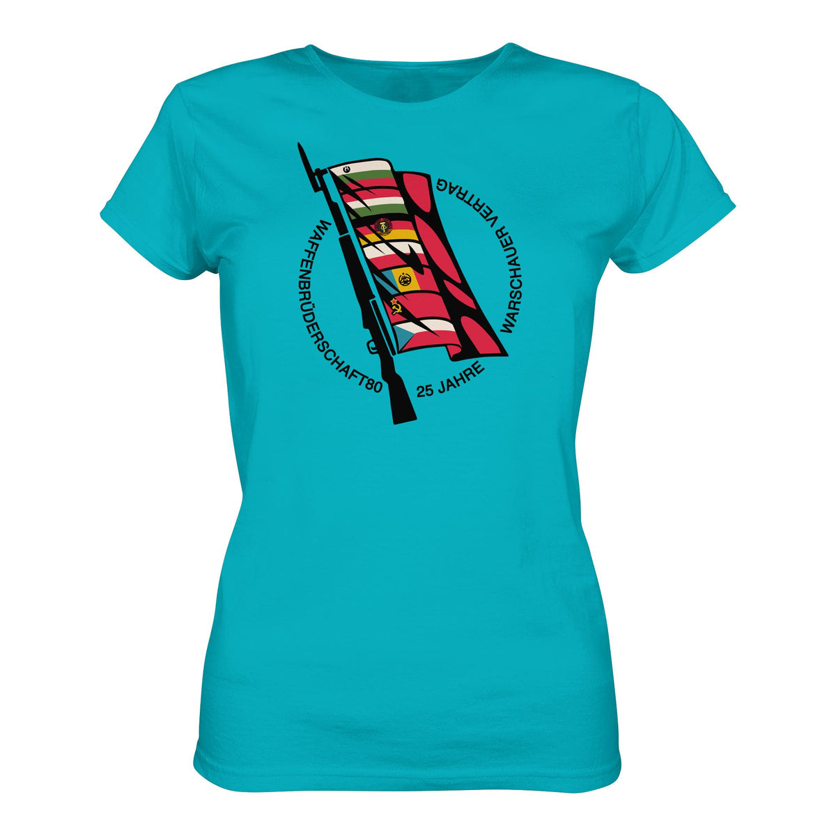 DDR Ostalgie Shirt Mädels • WAFFENBRÜDERSCHAFT80 - 25 JAHRE WARSCHAUER VERTRAG (NVA)