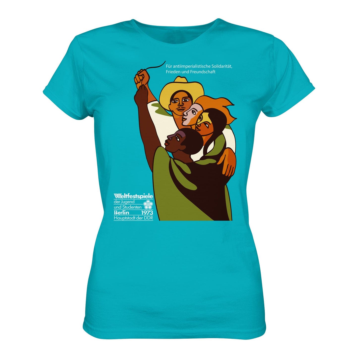 DDR Ostalgie Shirt Mädels • FÜR FRIEDEN UND FREUNDSCHAFT - ORIGINALPOSTER WELTFESTSPIELE BERLIN 1973