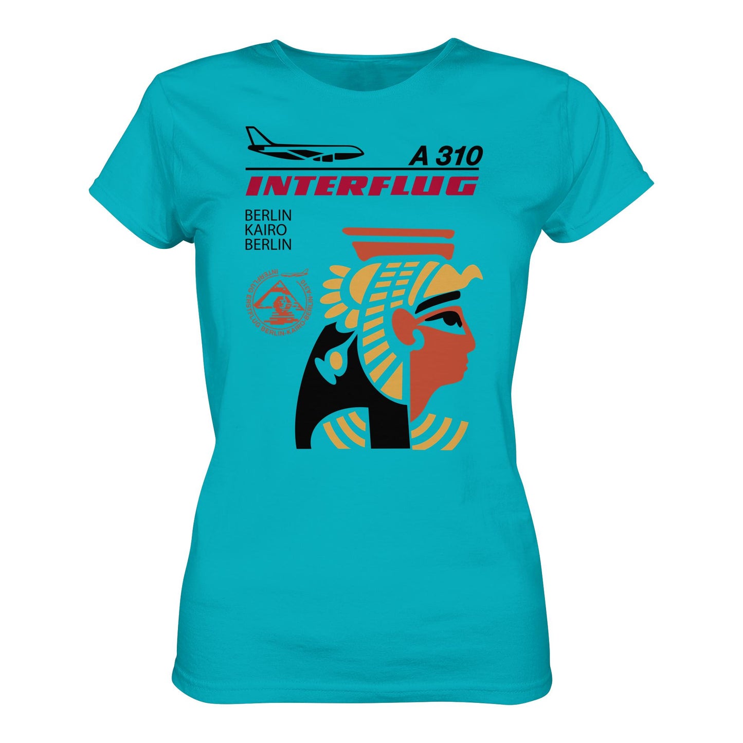 DDR Ostalgie Shirt Mädels • INTERFLUG BERLIN - KAIRO (ORIGINAL SONDERSTEMPEL)