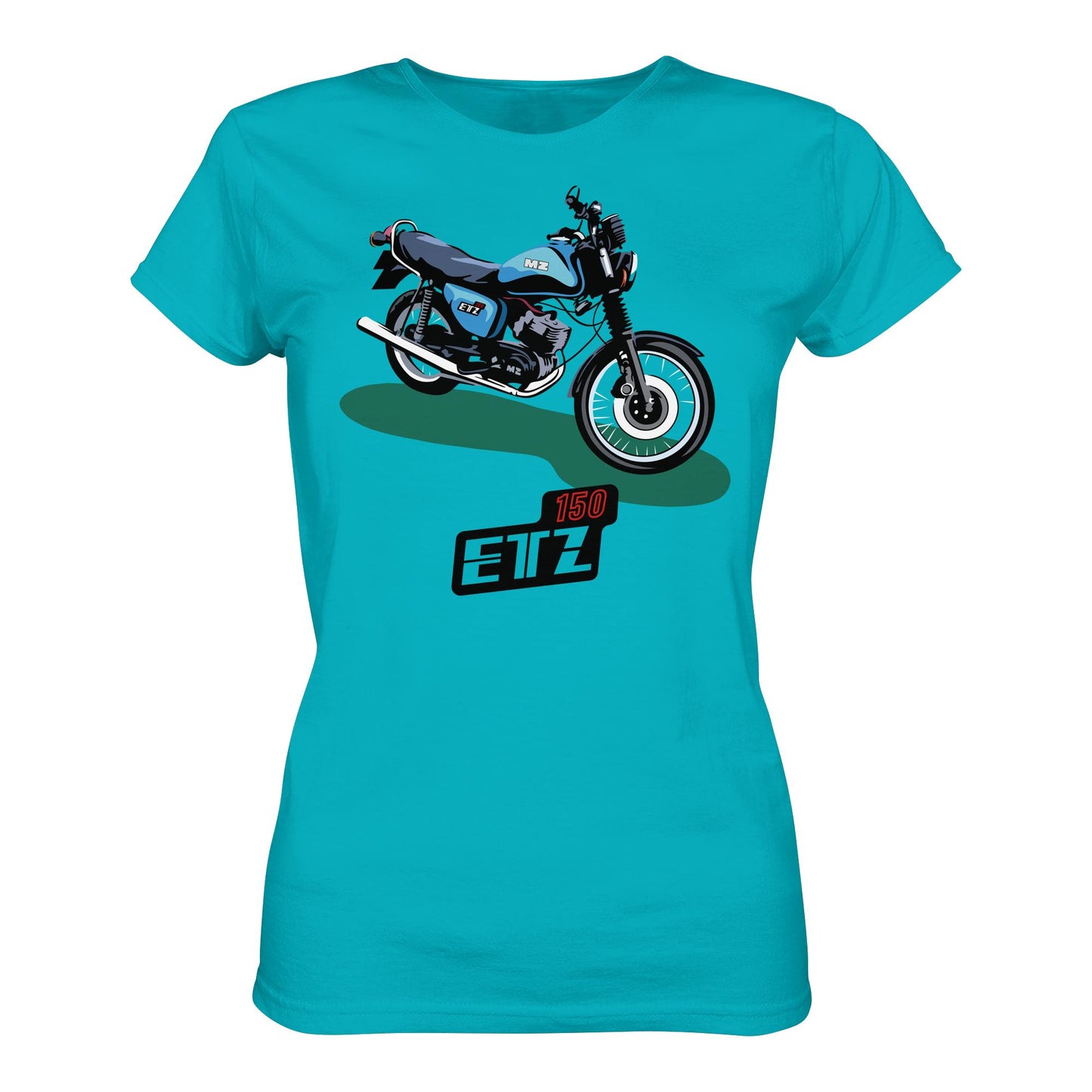 DDR Ostalgie Shirt Mädels • MZ ETZ 150 BLAU (ORIGINAL DDR-PLAKAT)