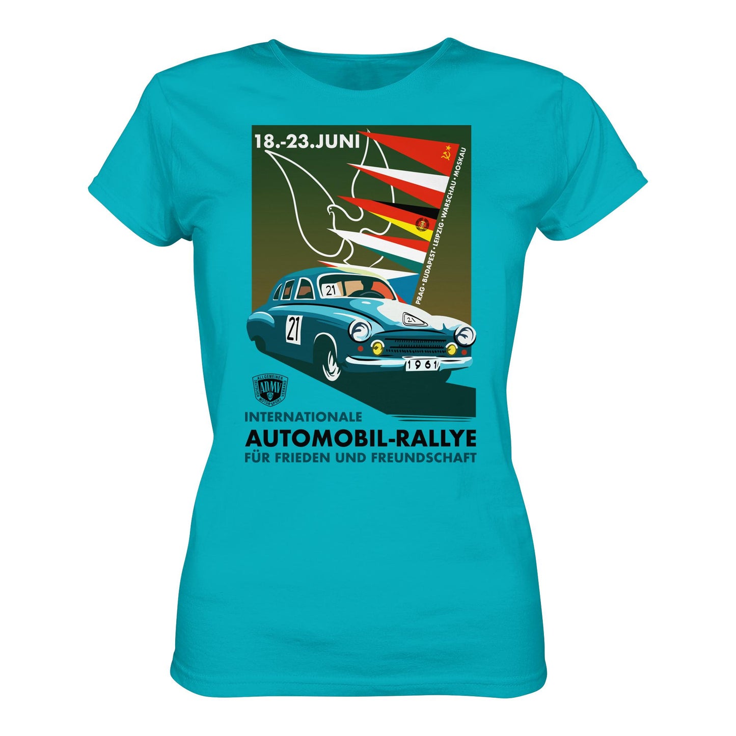 DDR Ostalgie Shirt Mädels • INTERNATIONALE RALLYE WARTBURG 1961 (ORIGINAL-PLAKAT)