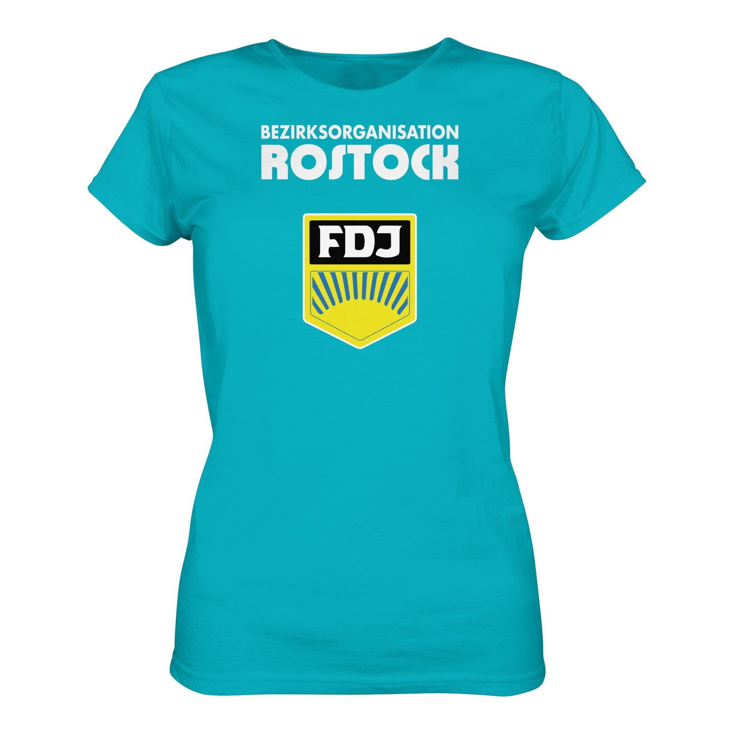 DDR Ostalgie Shirt Mädels • BEZIRKSORGANISATION ROSTOCK (ORIGINAL-WIMPEL)