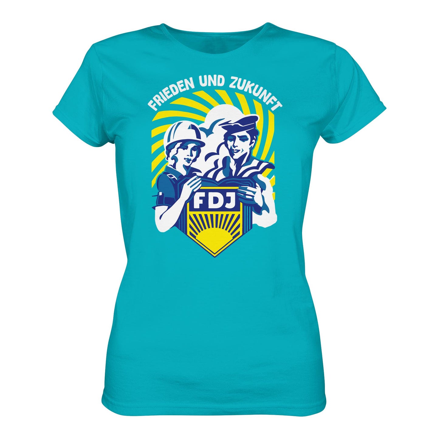 DDR Ostalgie Shirt Mädels • FDJ - FRIEDEN UND ZUKUNFT (ORIGINAL WIMPEL)