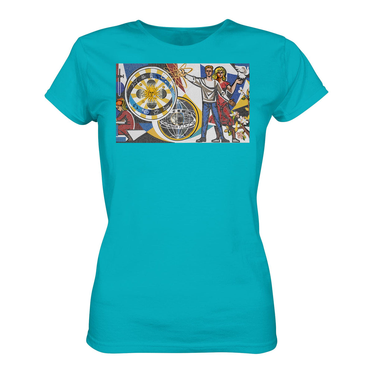 DDR Ostalgie Shirt Mädels • WALTER WOMACKA - JUNGES PAAR MIT FRIEDENSTAUBE (MOSAIK HAUS DES LEHRERS, 1964)