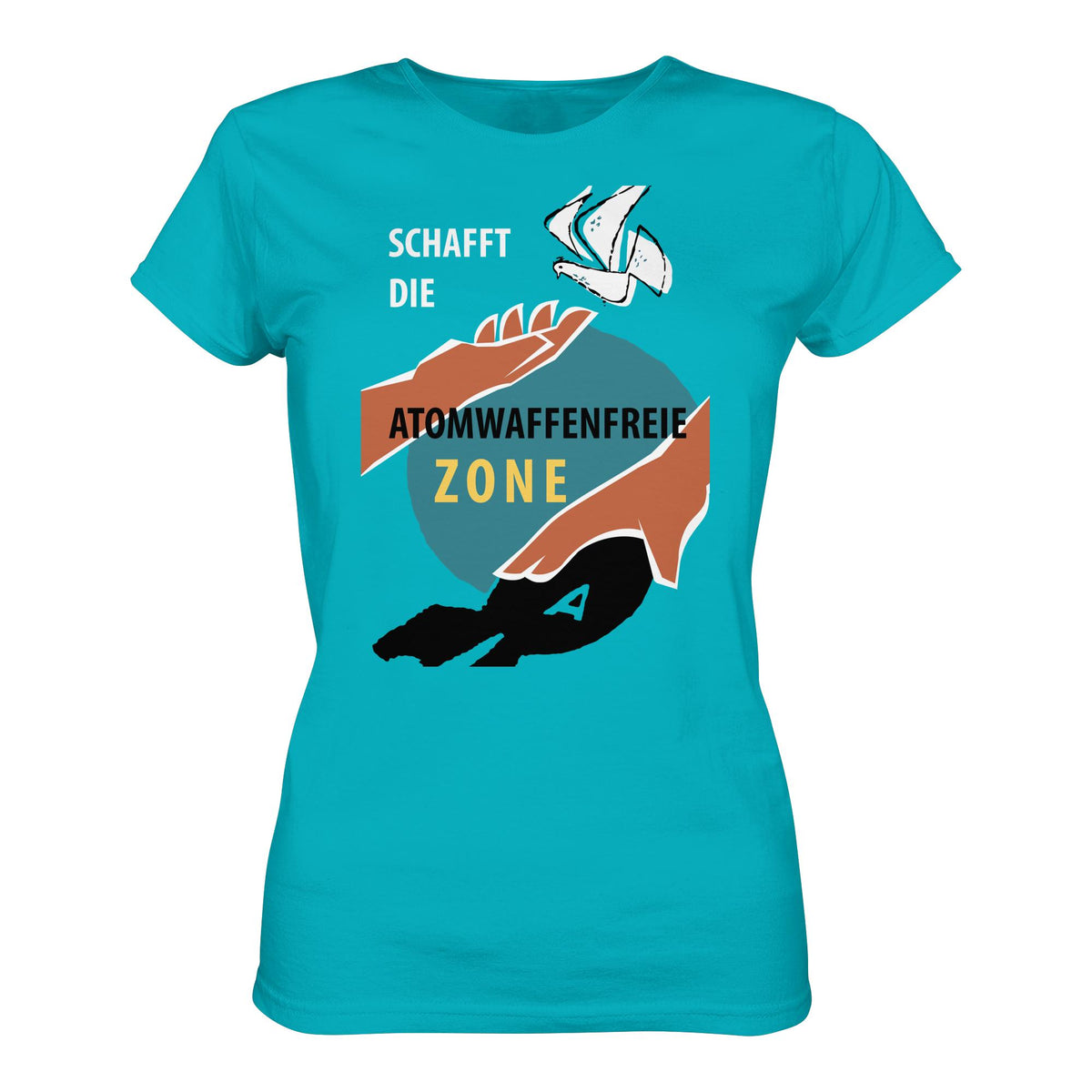 DDR Ostalgie Shirt Mädels • SCHAFFT DIE ATOMWAFFENFREIE ZONE (ORIGINAL-PLAKAT)