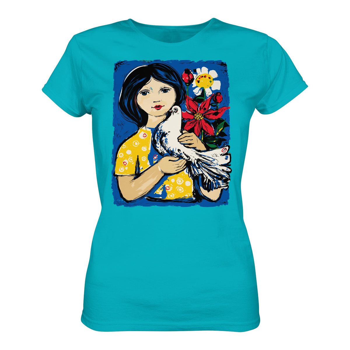 DDR Ostalgie Shirt Mädels • WALTER WOMACKA - MÄDCHEN MIT FRIEDENSTAUBE