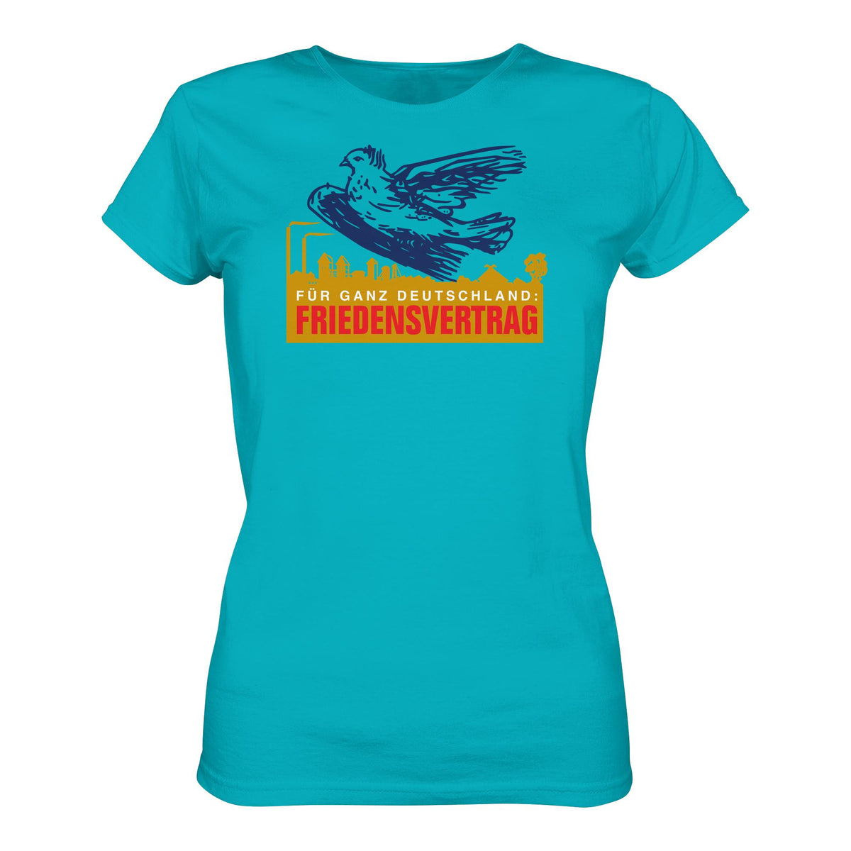 DDR Ostalgie Shirt Mädels • FRIEDENSVERTRAG FÜR GANZ DEUTSCHLAND (ORIGINAL-PIN)