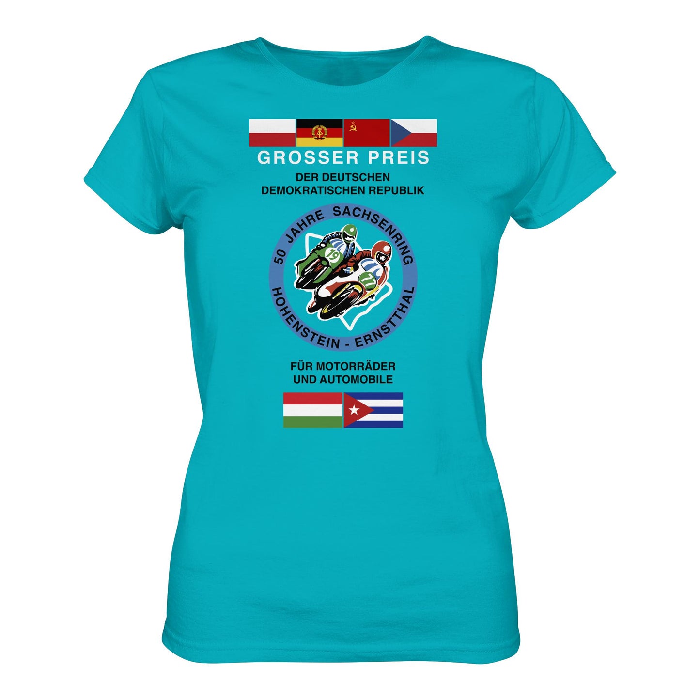 DDR Ostalgie Shirt Mädels • 50 JAHRE SACHSENRING - GROSSER PREIS DER DDR 1977