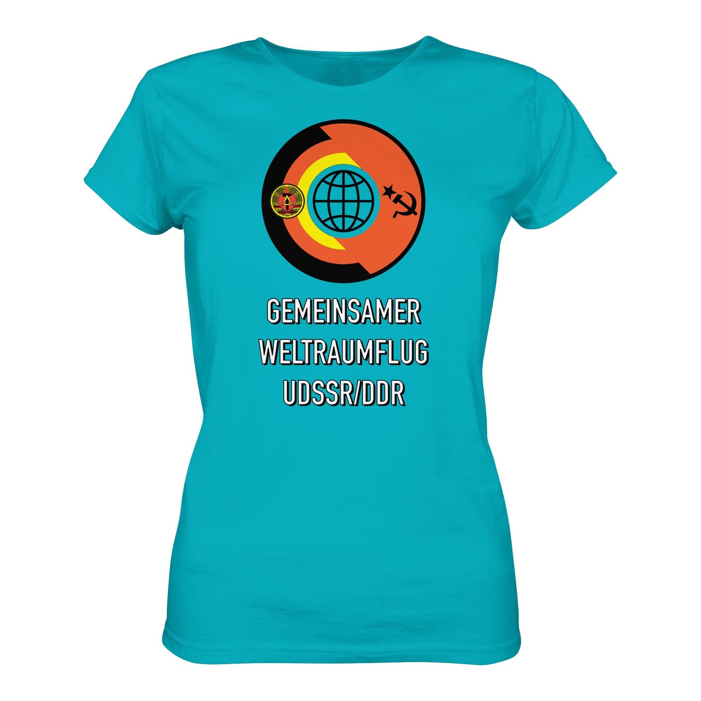 DDR Ostalgie Shirt Mädels • GEMEINSAMER WELTRAUMFLUG UDSSR-DDR (ORIGINAL WIMPEL)