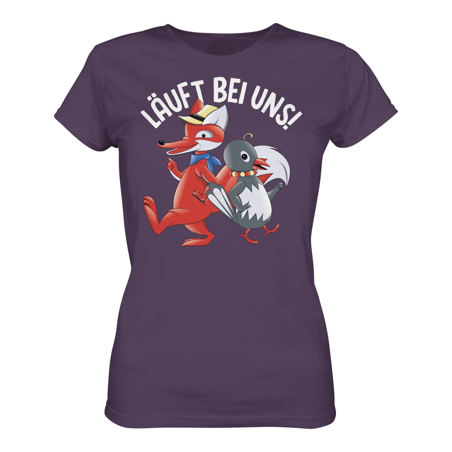 DDR Ostalgie Shirt Mädels • UNSER SANDMÄNNCHEN - HERR FUCHS & FRAU ELSTER, LÄUFT BEI UNS!