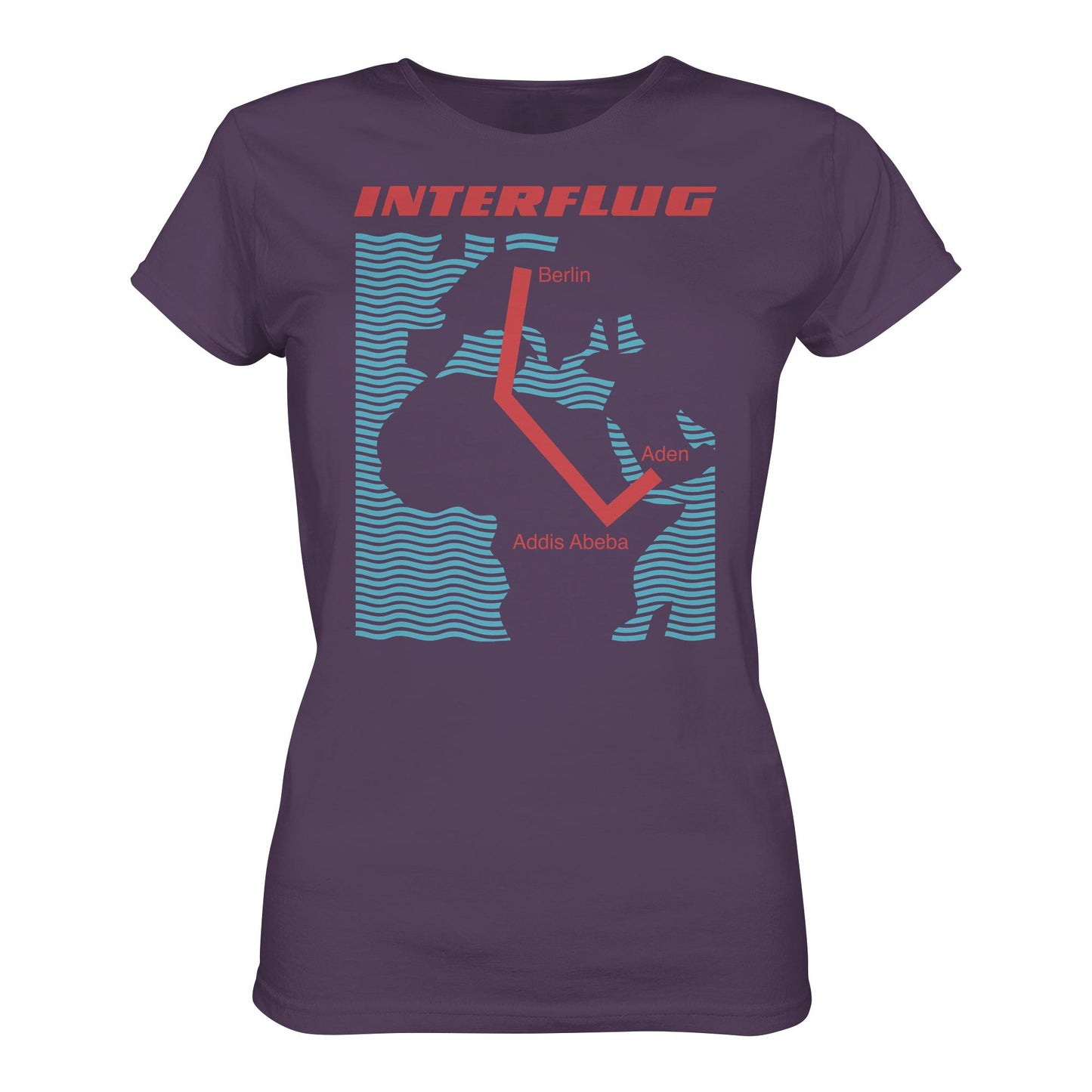 DDR Ostalgie Shirt Mädels • INTERFLUG BERLIN - ADDIS ABEBA (ORIGINAL SONDERSTEMPEL)