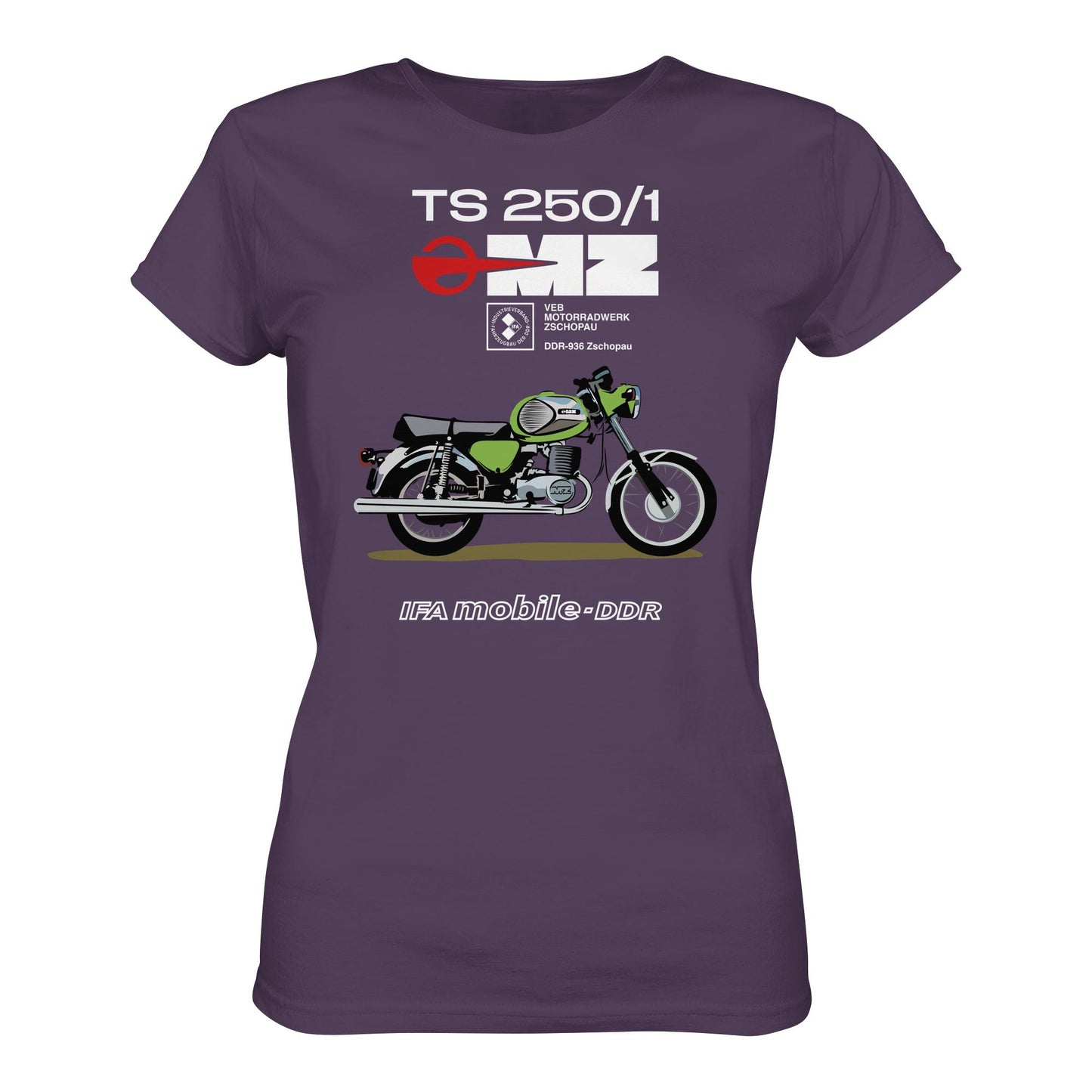 DDR Ostalgie Shirt Mädels • MZ TS 250 GRÜN (ORIGINAL DDR-PLAKAT)