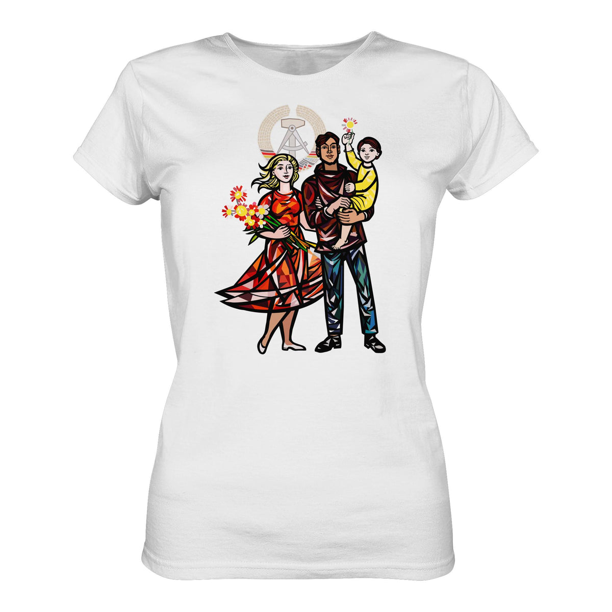 DDR Ostalgie Shirt Mädels • WALTER WOMACKA - UNSERE FAMILIE (STAATSRATSGEBÄUDE, Aus der Geschichte der Deutschen Arbeiterbewegung, 1964)
