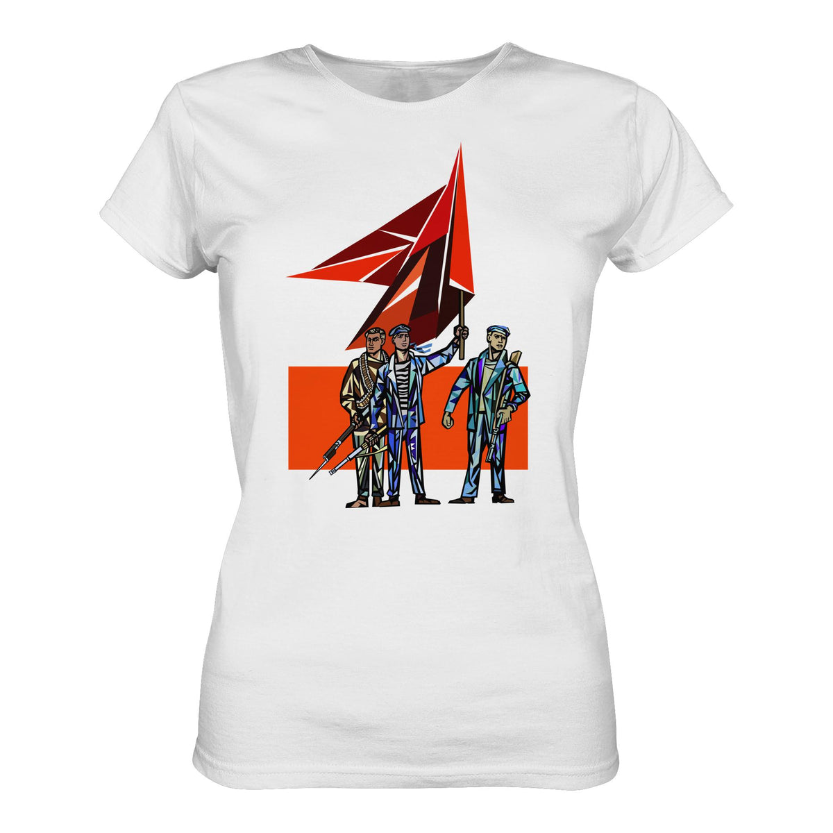 DDR Ostalgie Shirt Mädels • WALTER WOMACKA - BEWAFFNETE ARBEITER (STAATSRATSGEBÄUDE, Aus der Geschichte der Deutschen Arbeiterbewegung, 1964)