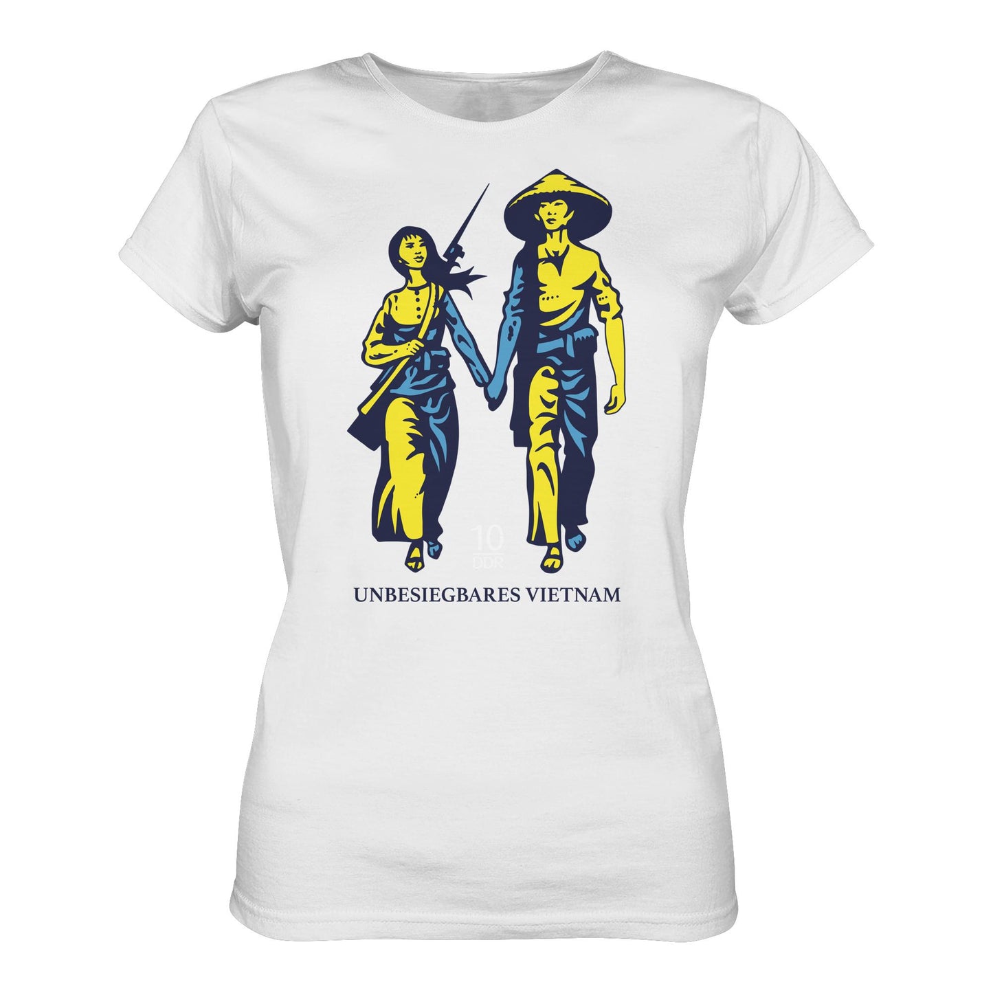 DDR Ostalgie Shirt Mädels • UNBESIEGBARES VIETNAM (ORIGINAL DDR-BRIEFMARKE)