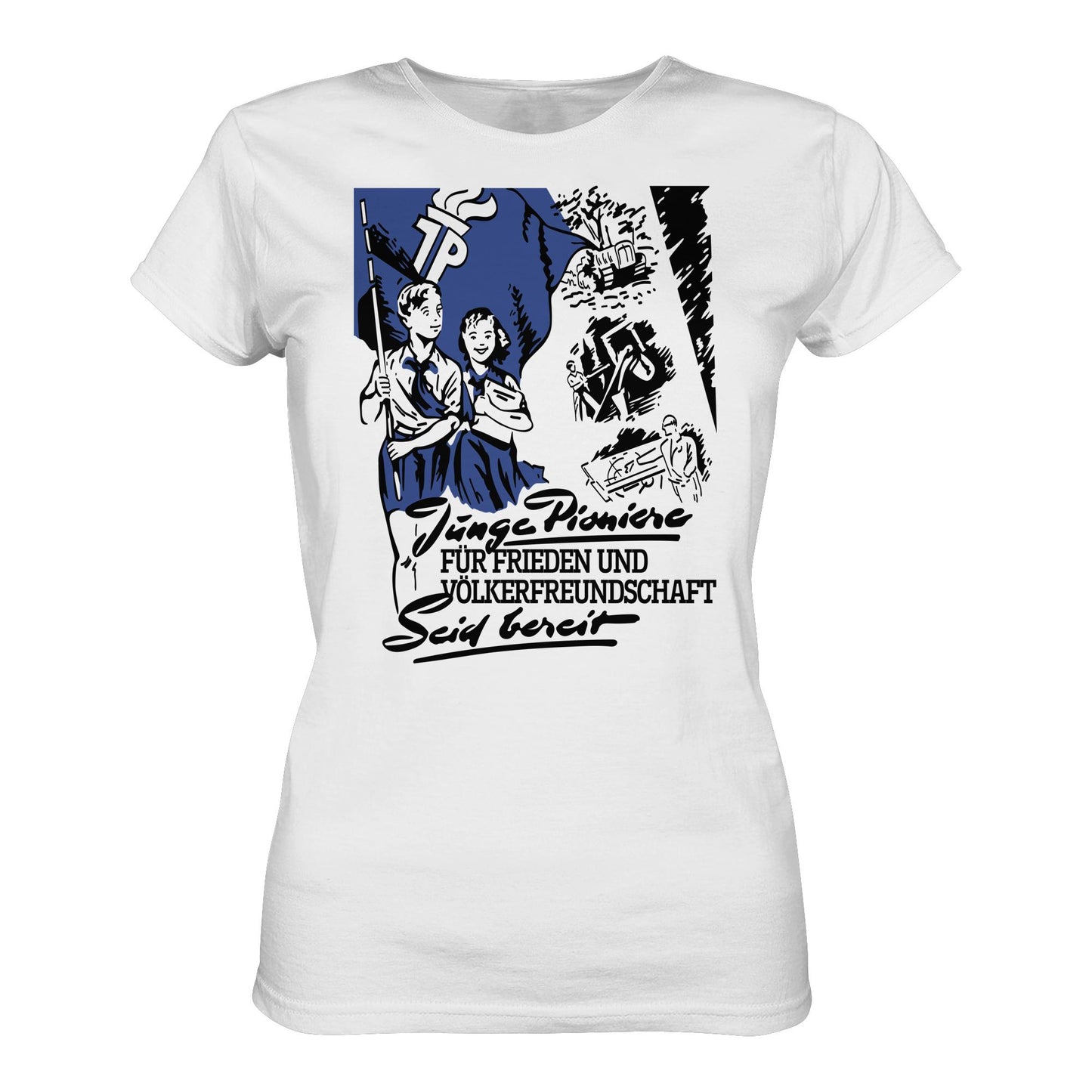 DDR Ostalgie Shirt Mädels • JUNGE PIONIERE FÜR FRIEDEN UND VÖLKERFREUNDSCHAFT - SEID BEREIT