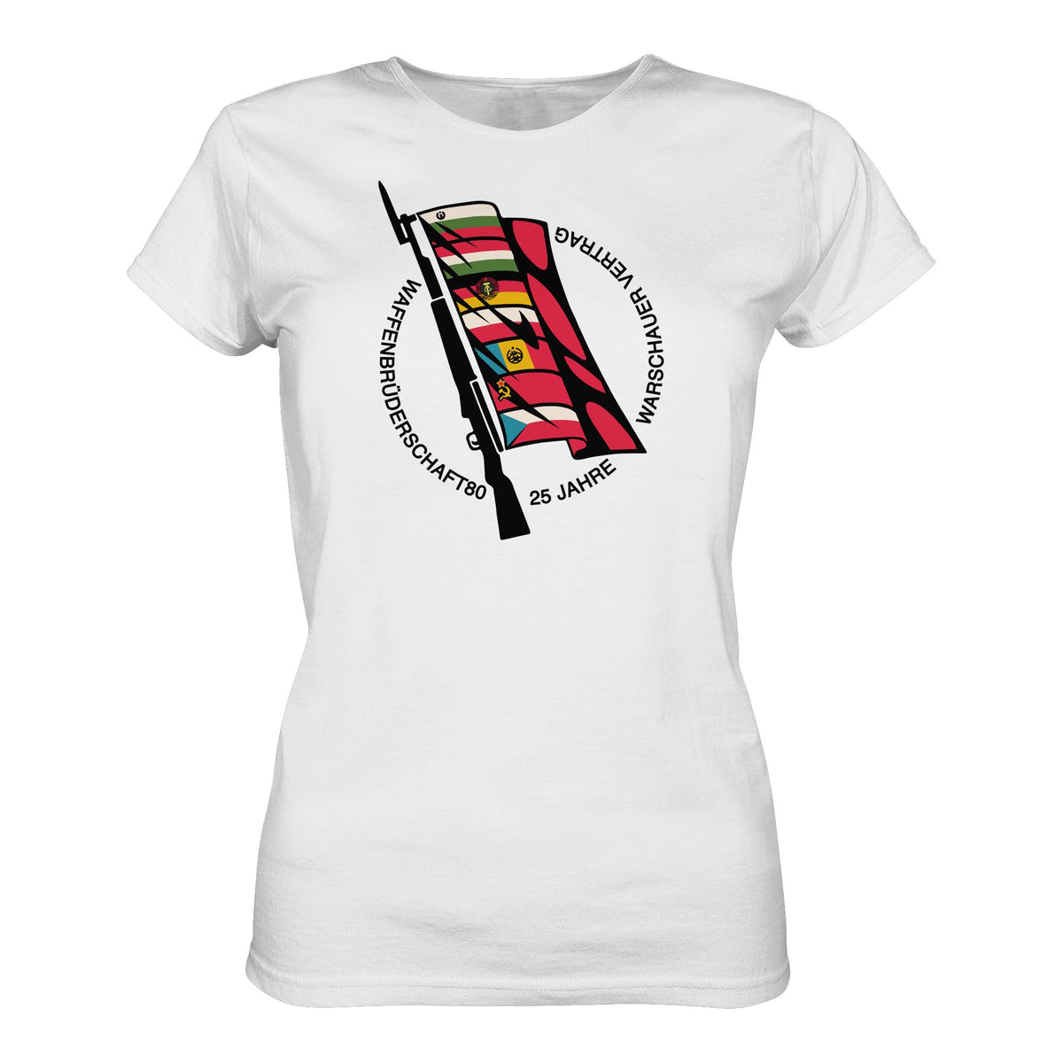DDR Ostalgie Shirt Mädels • WAFFENBRÜDERSCHAFT80 - 25 JAHRE WARSCHAUER VERTRAG (NVA)