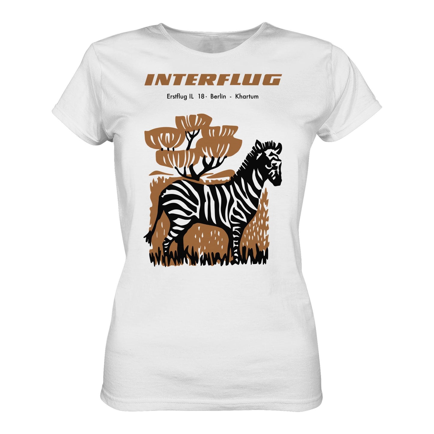 DDR Ostalgie Shirt Mädels • INTERFLUG BERLIN - KHARTUM (ORIGINAL SONDERSTEMPEL)