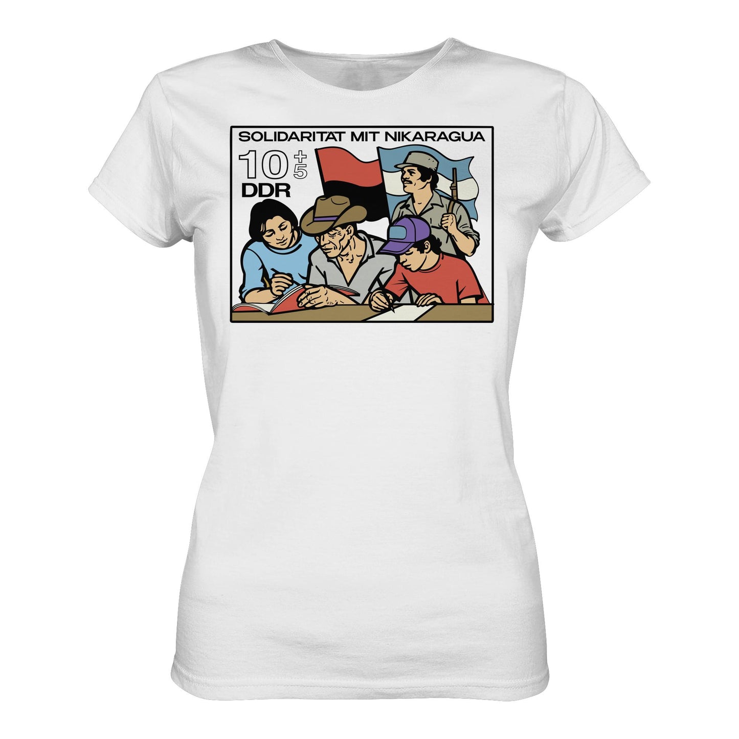 DDR Ostalgie Shirt Mädels • SOLIDARITÄT MIT NIKARAGUA (DDR-BRIEFMARKE)