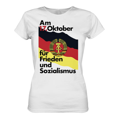 DDR Ostalgie Shirt Mädels • FÜR FRIEDEN UND SOZIALISMUS (ORIGINAL DDR-PLAKAT)