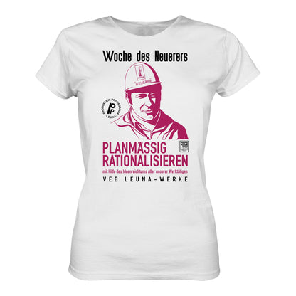 DDR Ostalgie Shirt Mädels • LEUNA - PLANMÄSSIG RATIONALISIEREN (DDR-ORIGINAL-PLAKAT)