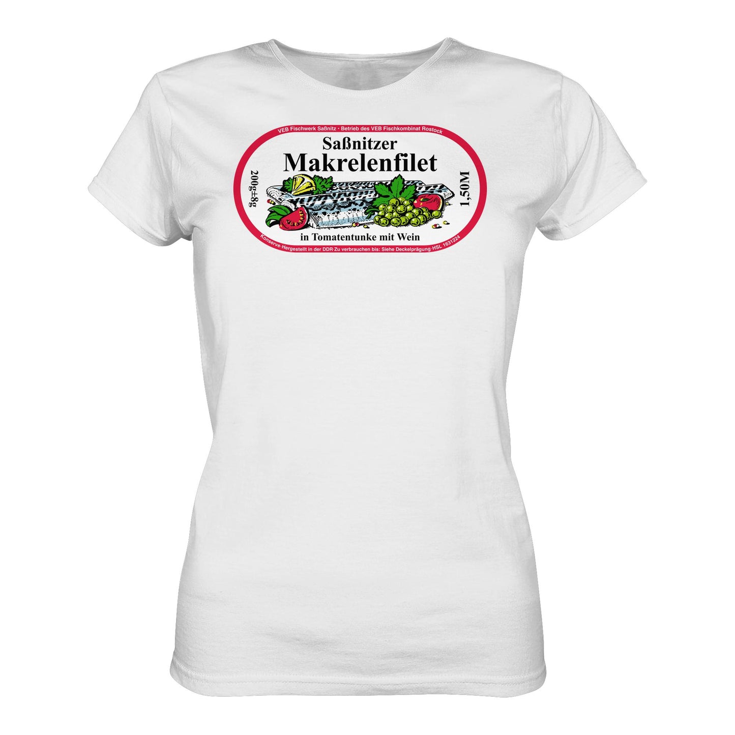 DDR Ostalgie Shirt Mädels • SASSNITZER MAKRELENFILET - VEB FISCHWERK