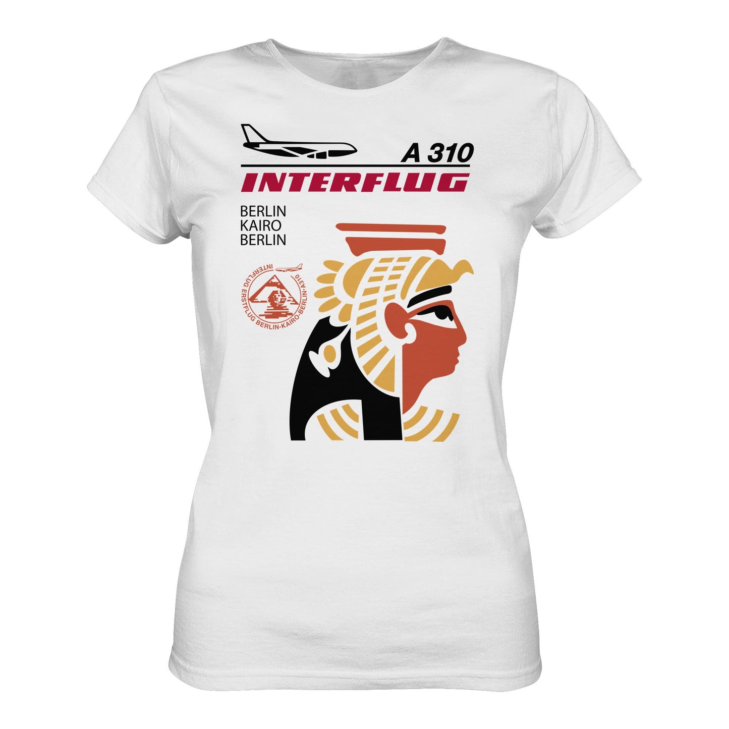 DDR Ostalgie Shirt Mädels • INTERFLUG BERLIN - KAIRO (ORIGINAL SONDERSTEMPEL)