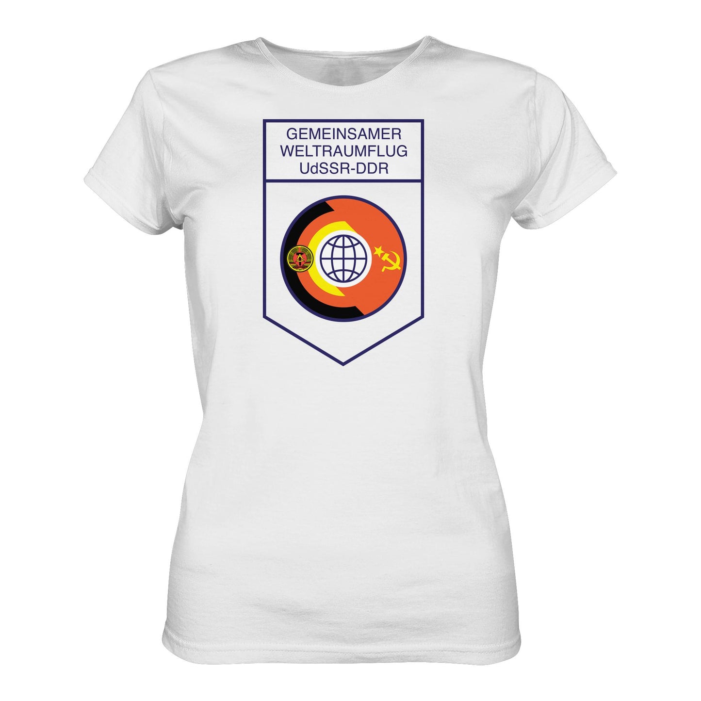 DDR Ostalgie Shirt Mädels • GEMEINSAMER WELTRAUMFLUG UDSSR-DDR (ORIGINAL WIMPEL)